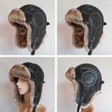 Nahkainen lentäjän karvalakki