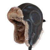 Nahkainen lentäjän karvalakki