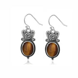 925 Sterling Silver Tiger Eye korvakorut