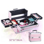 Meikki Vanity Case Vaaleanpunainen metalli