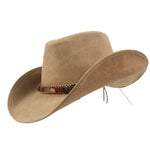 Beige nahkainen cowboy hattu
