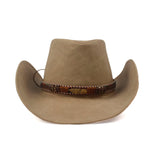 Beige nahkainen cowboy hattu