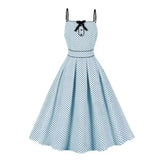 Hihaton rockabilly-juhlamekko Sininen / S