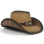 Huippuluokan nahkainen cowboy hattu