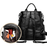 Iso musta nahkareppu naisille Musta