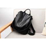 Iso musta nahkareppu naisille Musta