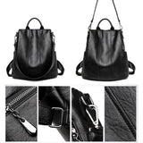 Iso musta nahkareppu naisille Musta