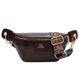 Kasvinnahkainen vyölaukku naisille Tummanruskea