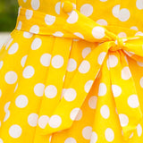 Keltainen Pilkullinen Pin Up -mekko