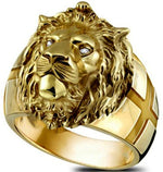 Kultainen leijonan pää sormus