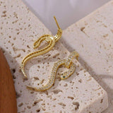 Kultainen timantti käärme korvakorut