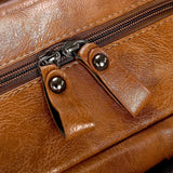 Miesten nahkainen tietokonereppu