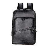 Miesten nahkainen tietokonereppu Musta