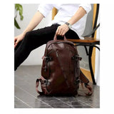 Miesten ylellinen nahkareppu Oletusarvo Otsikko