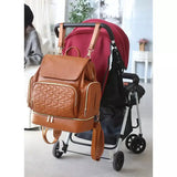 Nahkainen hoitolaukku-reppu