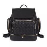 Nahkainen hoitolaukku-reppu Musta