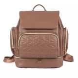 Nahkainen hoitolaukku-reppu Tummanruskea