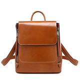 Nahkainen naisten reppu Ruskea