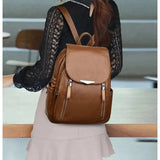 Naisten pehmeä nahkareppu