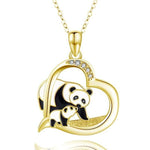 Panda sydän kaulakoru Kulta