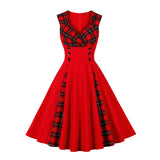 Rockabilly-mekko 50-luvun retro Punainen / S