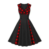 Rockabilly-mekko 50-luvun retro Musta / S