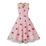Rockabilly-mekko kirsikkakuviolla Rose / S