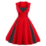 Rockabilly-mekko punamusta S