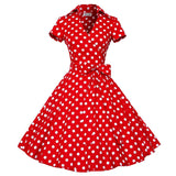 Rockabilly-tyylinen pin-up mekko Punainen / S