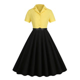 Rokkihenkinen mekko Keltainen / S