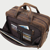 Ruskea nahkainen tietokonelaukku Oletusarvo Otsikko