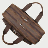 Ruskea nahkainen tietokonelaukku Oletusarvo Otsikko