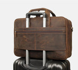 Ruskea nahkainen tietokonelaukku Oletusarvo Otsikko