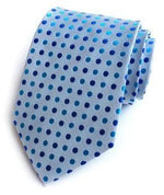 Sininen pilkullinen solmio