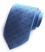 Sininen solmio oransseilla pilkuilla