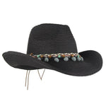 Trendikäs Cowgirl hattu Musta