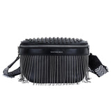 Tyylikäs nahka vyölaukku naisille Musta