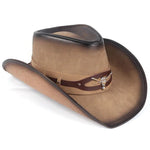 Vaalea nahkainen Cowboy-hattu