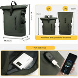 Vedenpitävä roll top -reppu