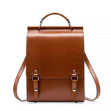 Vintage-nahkareppu naisille Ruskea