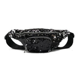 Vyölaukku paljeteilla Musta