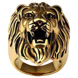 Ylellinen kultainen leijona sormus